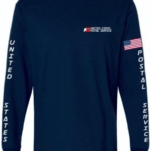 Navy LS Tee Red Rectangle Logo