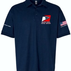 Navy Polo Shirt Red Square Logo