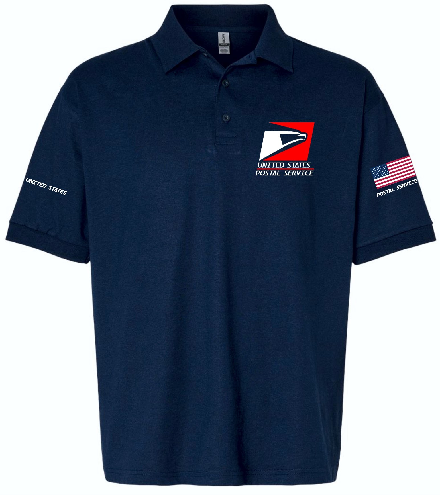 Navy Polo Shirt Red Square Logo