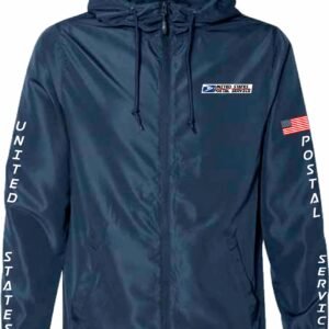 Navy Zip Windbreaker Official Rectangle Logo