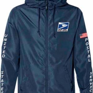 Navy Zip Windbreaker Official Square Logo