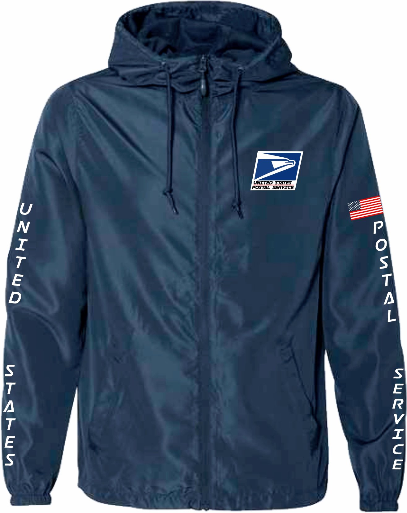 Navy Zip Windbreaker Official Square Logo
